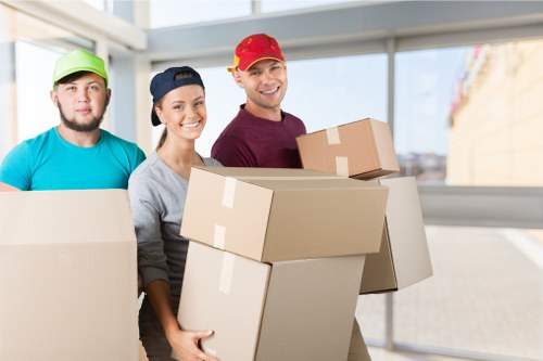 Packing boxes and furniture for a removal van collection in West London