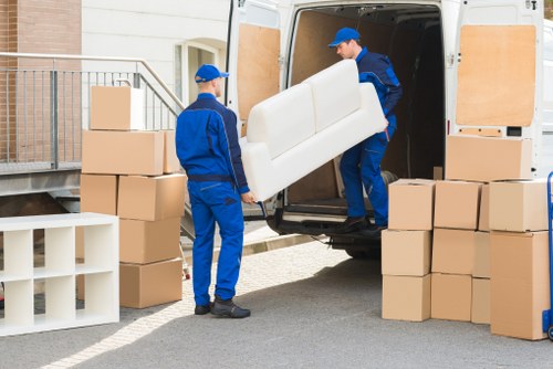 Recycling and sustainability service in Earls Court with moving van and sorted materials