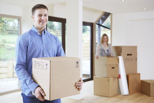 Careful unloading and furniture placement at an Earls Court property
