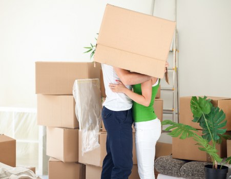 Commercial moving team handling office furniture and equipment locally